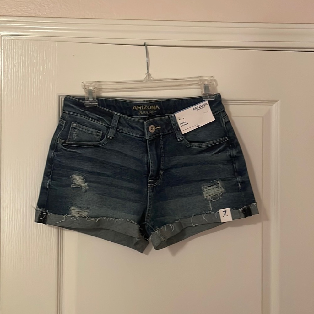 Arizona Womens Mid Rise Shortie Short-Juniors